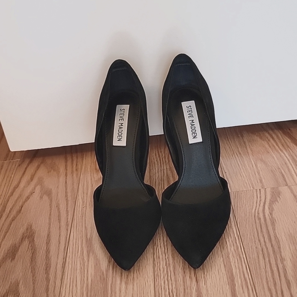 Steve Madden black suede pumps, women's size 8
